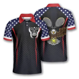 Tennis Eagle American Flag Custom Tennis Shirts for Men