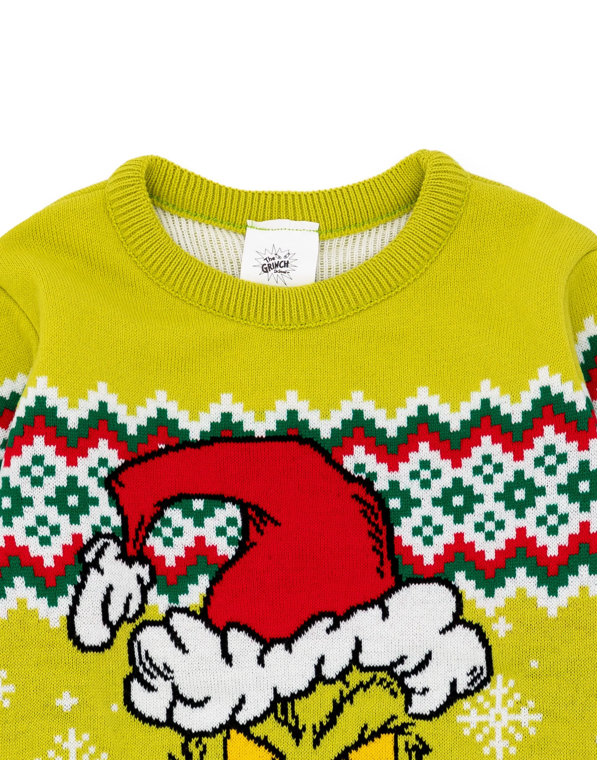 The Grinch Kids Green Knitted Christmas Jumper