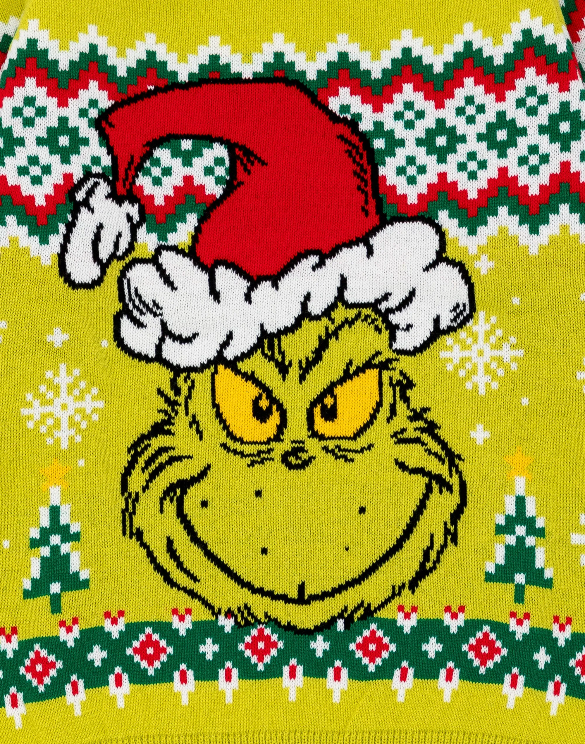 The Grinch Kids Green Knitted Christmas Jumper