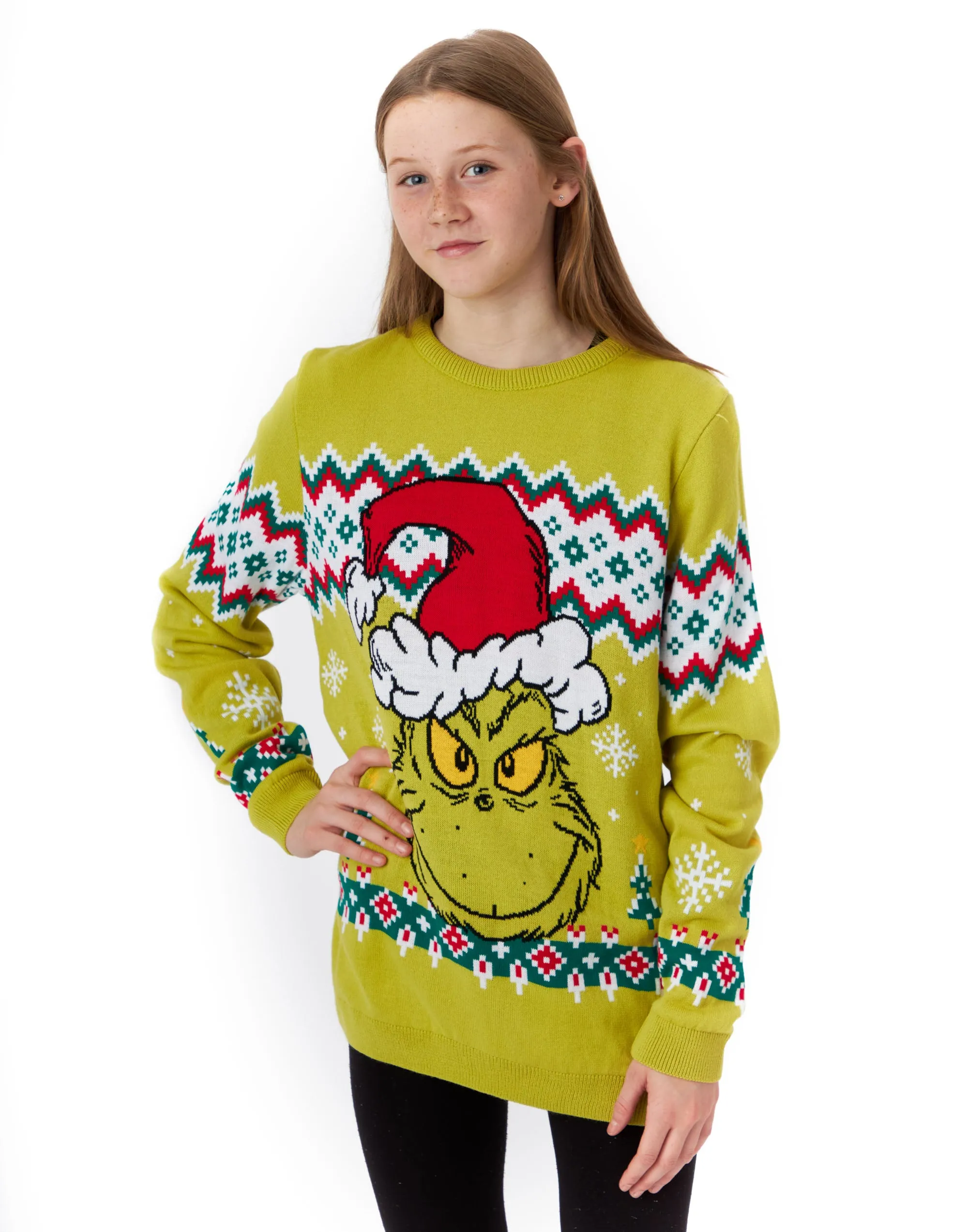 The Grinch Kids Green Knitted Christmas Jumper