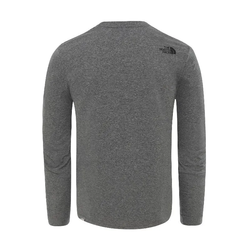 The North Face Simple Dome Men's Long Sleeve T-Shirt- Medium Grey