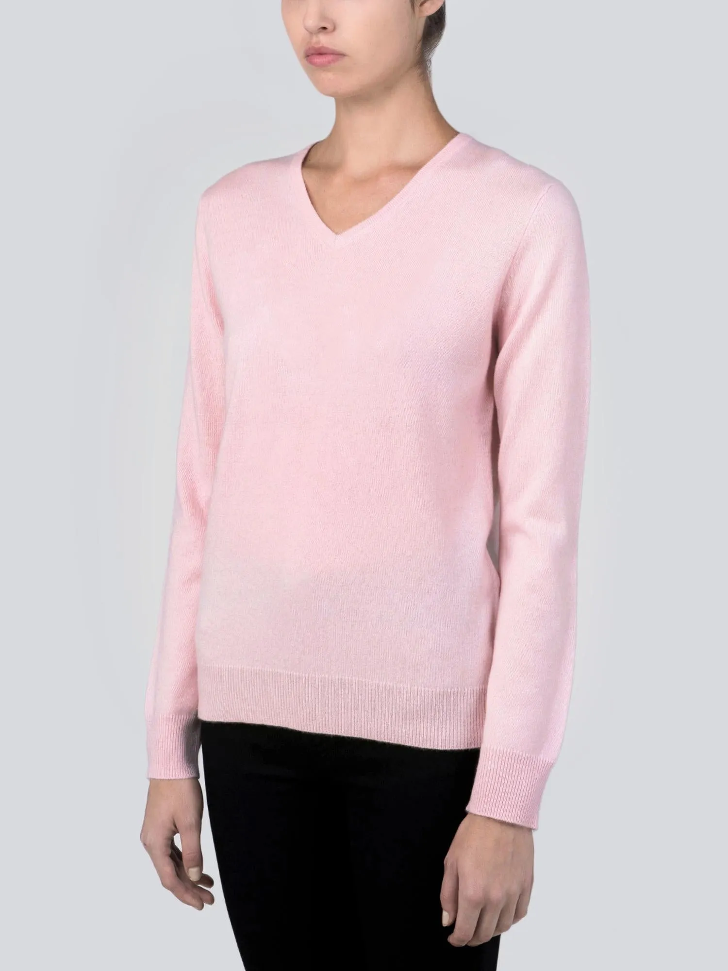 V Neck Sweater_Pink