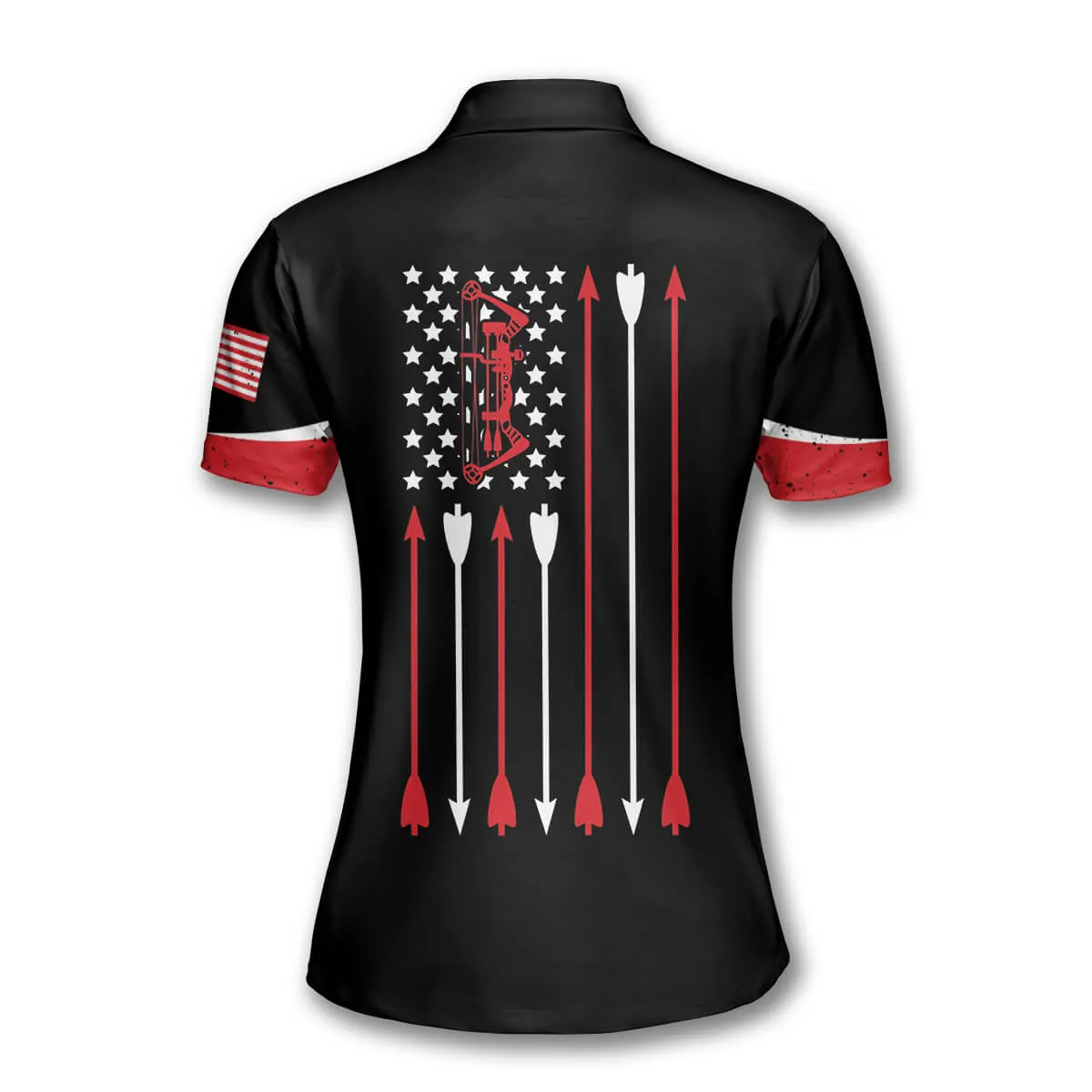 Vintage American Flag Emblem Custom Archery Shirts for Women, Archery Shirt, Flag Shirt