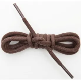 Waxed Cotton Round Laces Custom Length with Tip - Brown (1 Pair Pack) Shoelaces