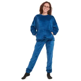 Women Winter Pajama Set Petroleum Sweatshirt   Pants