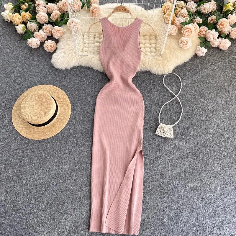 women's new sexy knitted fashionable two-wear knitted dress      S4506