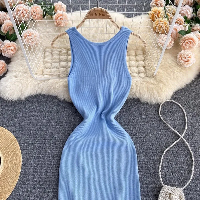 women's new sexy knitted fashionable two-wear knitted dress      S4506