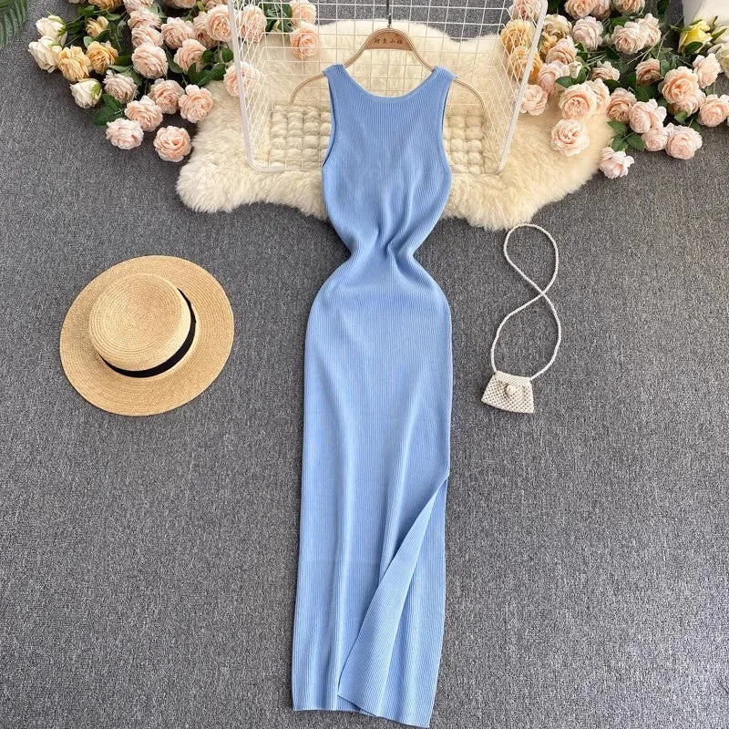 women's new sexy knitted fashionable two-wear knitted dress      S4506